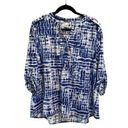 Cathy Daniels  Sheer Striped Blue/White Blouse/Swim Coverup Women's Size XXL Pool Photo 0