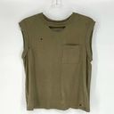 n:philanthropy  Distressed Pocket Tank Olive Green S Photo 0