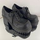 Soda Vintage Y2K Black Faux Leather Chunky Platform Lace Up Heeled Oxford Shoes Photo 2