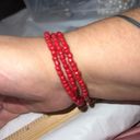 The Row Triple Red Beaded Stretch Love Charm Bracelet Photo 1