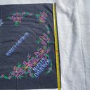 Harley Davidson  Vintage 80s Bandana Handkerchief Scarf Black Floral Photo 2