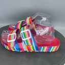 Betsey Johnson  Women's Calli Slide Sandal Striped Rainbow Size 7 Multicolor Photo 3