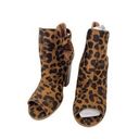 Bella Marie  suede cheetah booties with open toe Photo 0