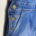 Frame  Le Garcon Cutoff Denim Short Overalls Shortalls Islet Blue Large Raw Hem Photo 8