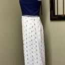 Anthropologie  Endless Rose blue/white sleeveless neck tie pant romper Photo 2