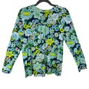 Style & Co  100% Cotton Floral 1/4 Button Up Long Sleeve Crew Neck Top Size XL Photo 1