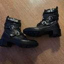 ZARA  Triple Buckle Tie Up Zip Up Black Boots size eu 36 Photo 4