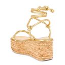 Jeffrey Campbell  Camillia Platform Sandal Sz 39 EU 8.5 US NIB Gold Faux Leather Photo 1