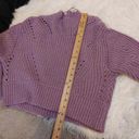 Elizabeth and James  Purple Gold Shiny Thread Size Extra Small XS Cropped Sweater Photo 9