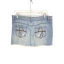 American Vintage Vintage Y2K Mini Skirt Womens 34" Low Rise Distressed Denim Light Wash Photo 4