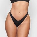 SKIMS NWT  Swim Cheeky Tanga Bottoms in Black Size Small Photo 2