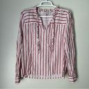 Loft  Women’s White Red Long Sleeve Business Casual Top Size  XS Photo 0