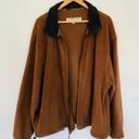 London Fog Vintage  Camel Brown Black Collar Fleece Jacket Coat Warm Minimal Photo 12