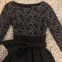 Jessica Howard fit & flare dress classic lace and crisp taffeta Black & Silver Size 8 Photo 3