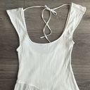 Free People  Traveler Midi Dress Ivory White Size Small Tiered Smocked Tie Back Photo 5