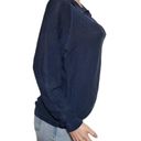 Polo Pulp women's long sleeve placket sapphire  casual henley pullover sweatshirt  M Photo 3