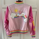 Hot Topic CARE BEARS Rainbow Varsity Bomber Racing Jacket Girls Juniors Size Small NWT Photo 3