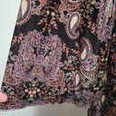 Xhilaration  Black Multi Velvet Paisley Trunpet Sleeve Mini Dress Size Medium Photo 3