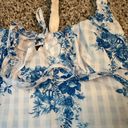 White Fox Boutique White Fox Blue Floral Top Photo 3