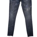 Vince  Jeans Womens 27 Stretch Blue Paint Splattered Skinny Leg Dark Denim USA Photo 3