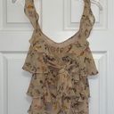 Rebecca Minkoff  Alexis Peach Floral Tiered Tank Top Photo 6