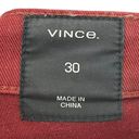 Vince  Crop Leg Trouser Pants Red Cotton Twill High Rise Relaxed Fit Size 30 Photo 8