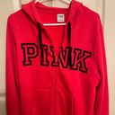 PINK - Victoria's Secret Vs pink perfect full zip hoodie size XS neon candy coral w/logo Photo 1