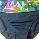 La Blanca NWT  Vintage Y2K Ruched Tropical Waist Black Bikini Bottom Size 12 NEW Photo 3