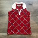 Tommy Hilfiger Vintage 2005  Red Chain Link V-neck Collared Tank Top Size Small Photo 1