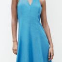 ZARA Blue Linen Blend Midi Dress Photo 1