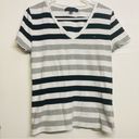 Tommy Hilfiger  Striped Short Sleeved Cotton Shirt Top Womens Sz Large Flag Logo Photo 0