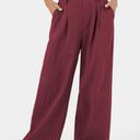 Halara 170.- HighWaisted Plicated Side Pocket Wide Leg Flowy Solid Palazzo Cotton Pants Photo 2