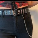 Black Grommet Belt with Wallet Curb Chain Photo 4