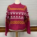 Universal Threads Universal Thread NWT Pink Fair Isle Mock Turtleneck Pullover Sweater Small Photo 3