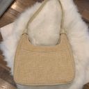 Etienne Aigner Creme Straw Shoulder Bag Leather Trim Photo 8