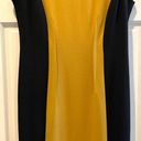 Emma & Michele  Midi Color Block Sheath Dress Black & Goldenrod Ladies Size 10 Photo 3