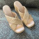 Beach By Matisse Bondi Womens Crisscross Woven Raffia Wedge Sandals Tan 9 NWOT Photo 1