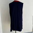 Bob Mackie Vintage  Sweater Vest Wearable Art Navy Red Zig Zag White Stripe sz L Photo 10