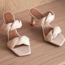 Twisted Flattered x Revolve River  Leather Heeled Sandals in Cream Photo 0