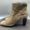 Tod's  Boots Womens Sz 10 Leather Suede Tan Heels Heeled Boots Designer Zipper Photo 4