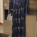 Chan Luu 💕💕 Eloise Maxi Dress ~ Black & Blue Abstract Floral Print XS Photo 0