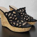 Charles by Charles David  April Women Sandals Size 7 Black Cutout Cork Platform Photo 3