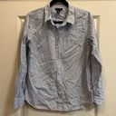 Gap Boyfriend Fit Light Weight Blue Striped Button Down w/ Navy Stars Photo 0