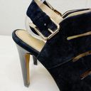 Isola  Black Strappy Suede Peep Toe Heel Sandals Size 9.5 Womens Photo 6