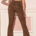 SheIn Brown Corduroy Flare Pants Photo 0