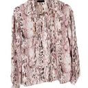 T Tahari NWT  Snakeskin Print Long Sleeve Semi-Sheer Buttondown Top Size Small S Photo 0