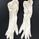 White Ruched Cotton Gloves Formal Prom Costume Small Retro Vintage Wedding Dance Photo 13