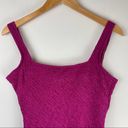 Vintage Y2K Magenta Textured Stretch One Piece Swimsuit Sz Large Pink Photo 2