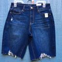 Time And Tru  Women's Size 6 Dark Washed High Rise Shark Bite Hem Bermuda Shorts Photo 1