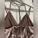 Honey Punch  Mauve Velvet Strappy Bodysuit Photo 5